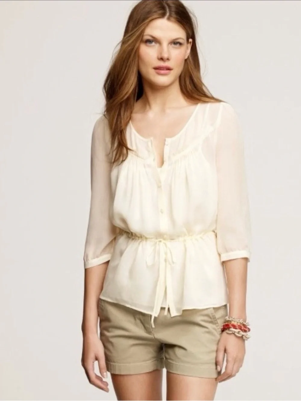 J. Crew Beatrice sheer Blouse